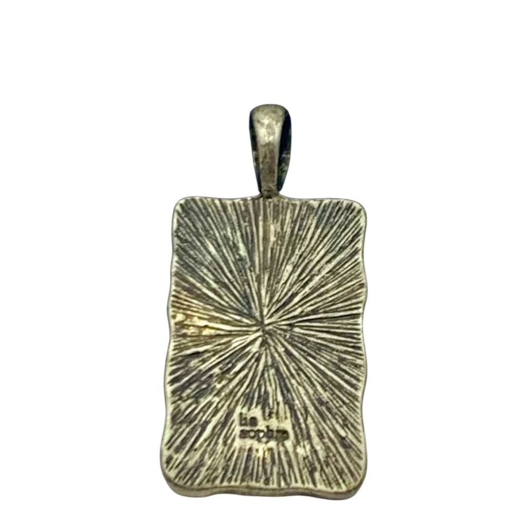 Lia Sophia geometric Signed Silver, Copper, & Brass Metal Triangle Pendant Slide - Picture 3 of 5